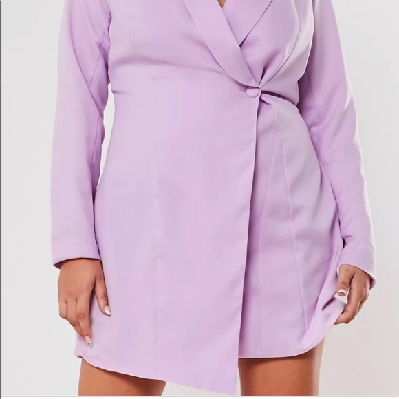 Missguided Plus Lilac Asymmetrical Blazer Dress - Picture 2 of 4